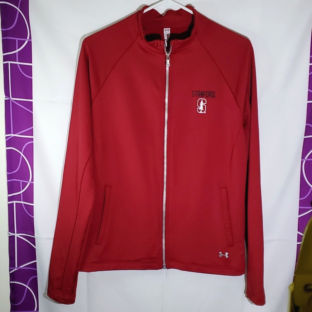 Under Armour "Stanford" Cold Gear Full Zip Red Long Sleeve Sweater/Jacket -Large